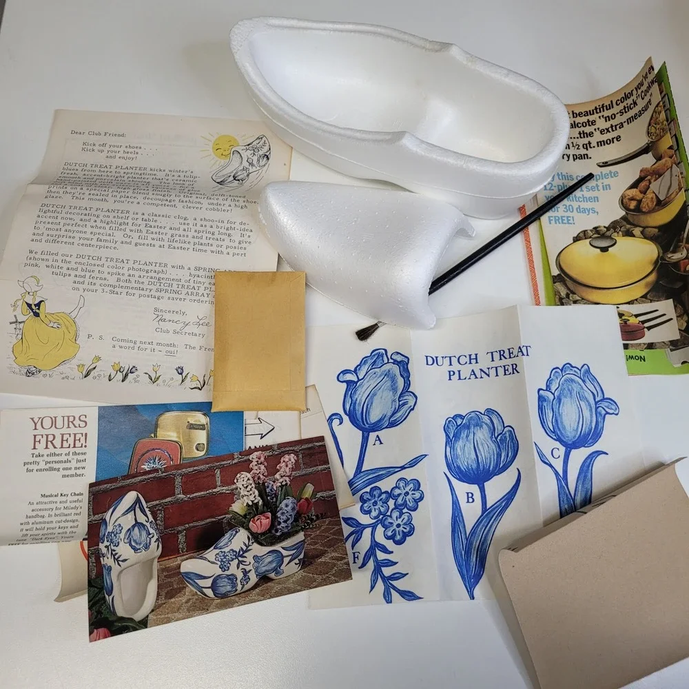 Dutch Treat Planter Kit Vintage National Handcraft Society‎ Tulip Clog Design
